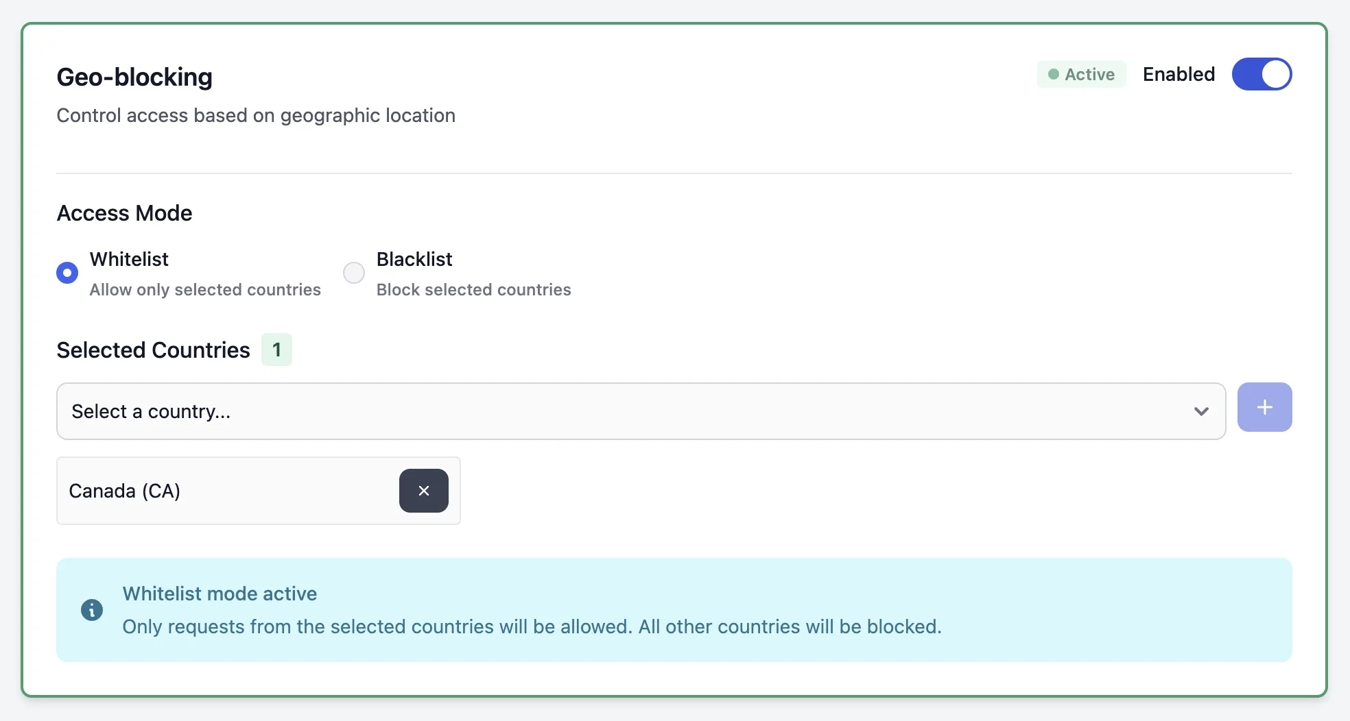 Geo-blocking Configuration