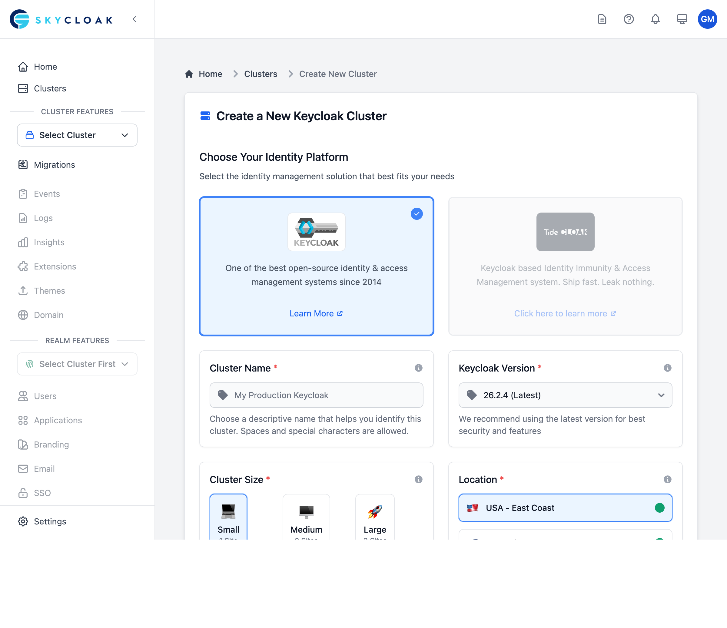 Cluster Creation Wizard