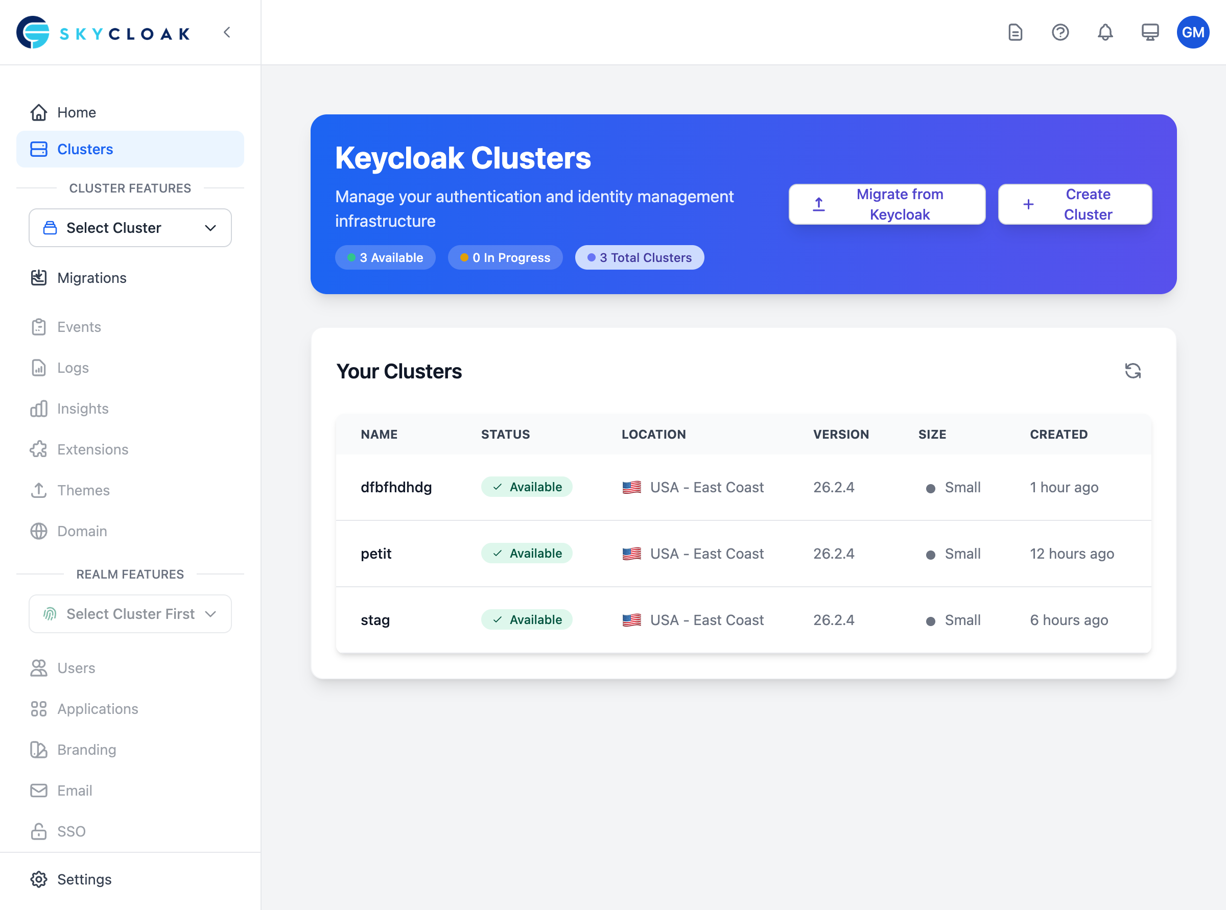 Cluster Management Dashboard