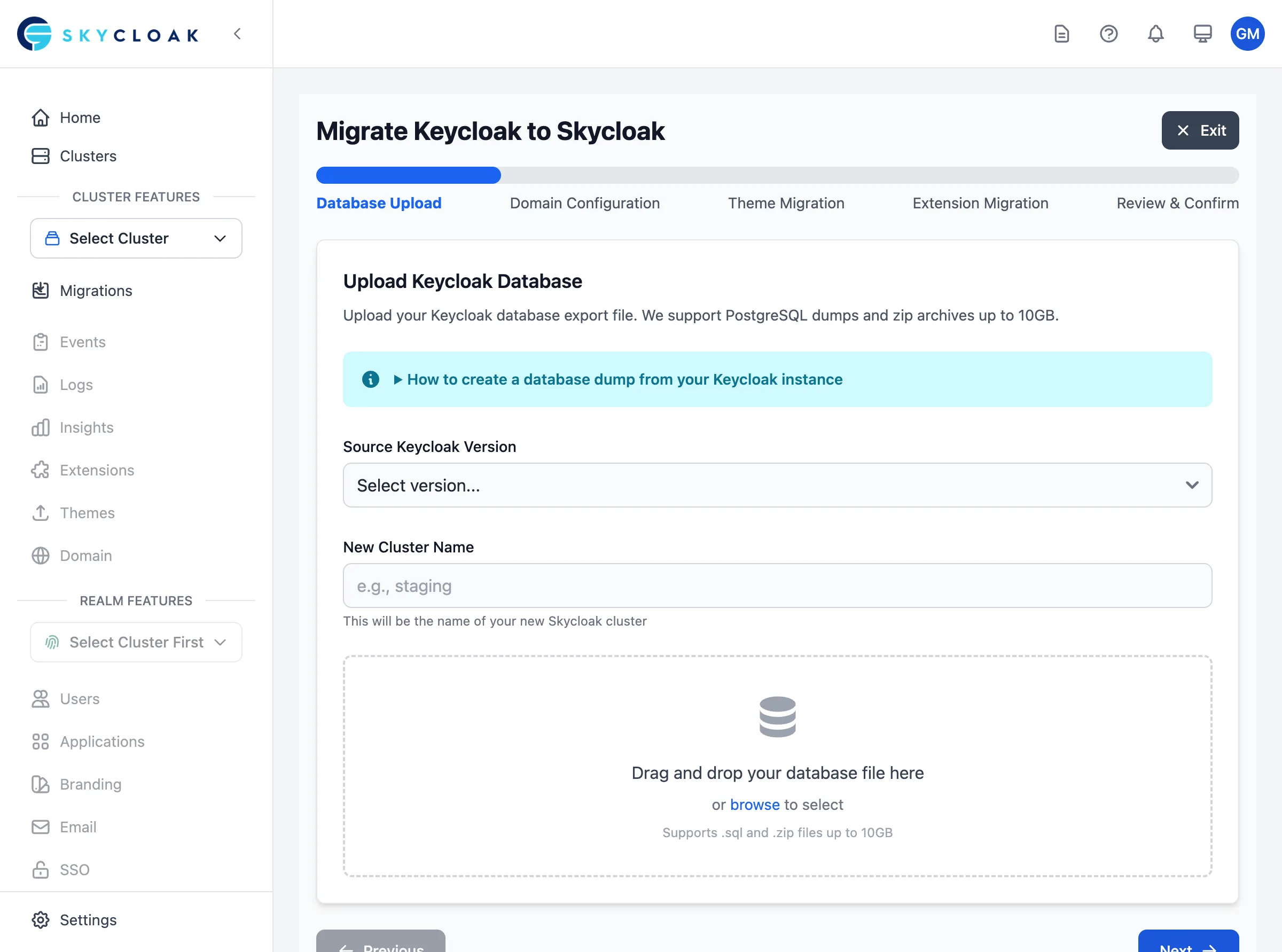 Migration Database Upload