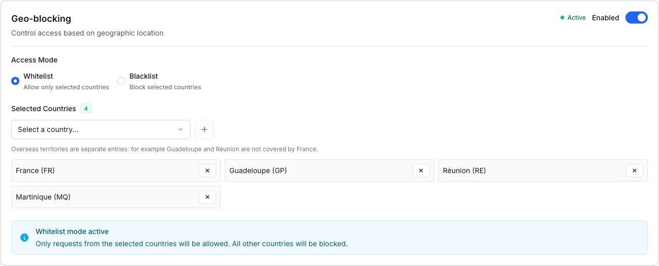 Geo-blocking Configuration