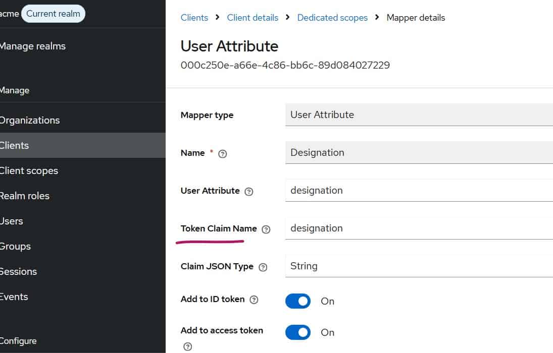 Using Custom User Attributes in Keycloak OIDC Tokens