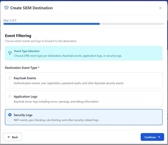 2 - Skycloak Log selection